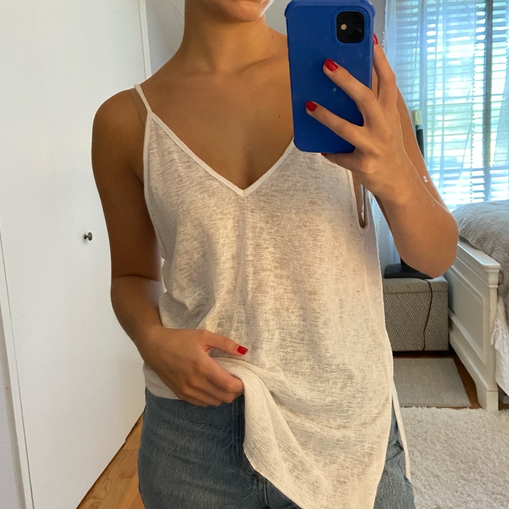 Urban Outfitters White Flowy Tank